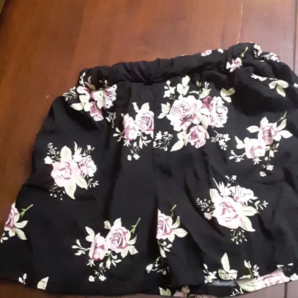Black 100% rayon shorts